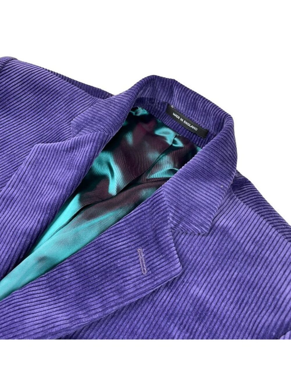 VTG Turnbull & Asser Men's 100% Cotton Corduroy 2-Button Blazer Purple • 40R US